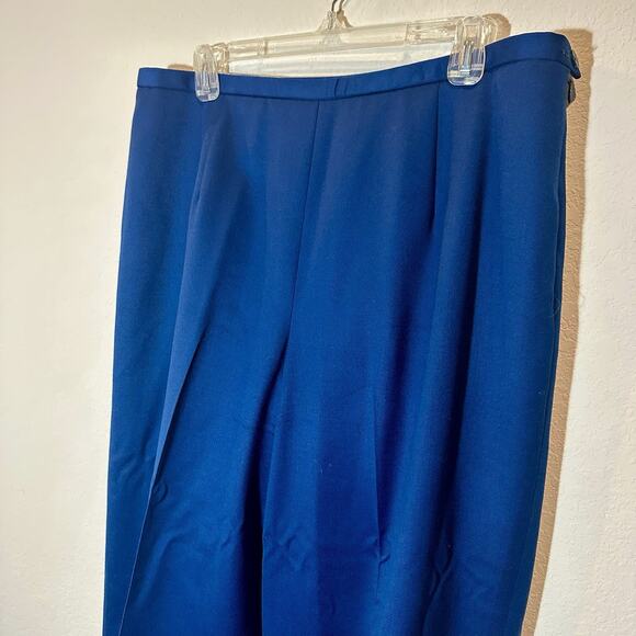 Vintage Pendleton Pants Suit Womens Sz 16 Virgin Wool Teal Blue Career Pleated - Picture 7 of 11